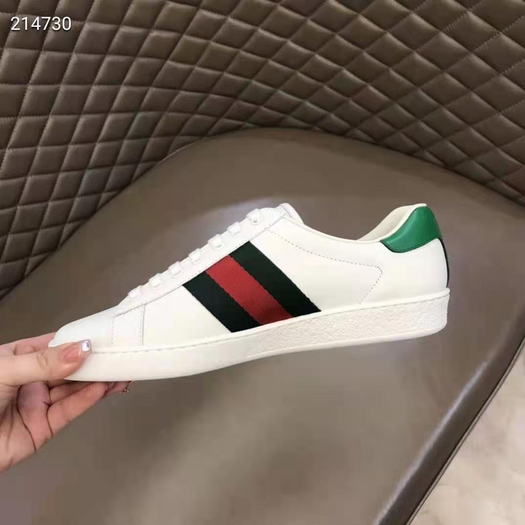 G*u*i gg unisex bananya ace sneaker white leather with green and red web