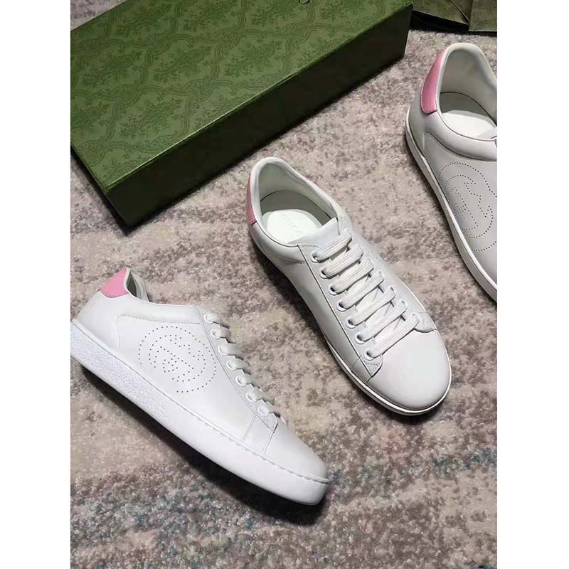 G*u*i gg women’s ace sneaker with interlocking g white scrap less leather