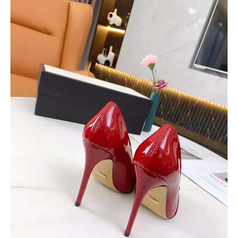 G*u*i gg women’s leather pump with chain red leather 9 cm heel