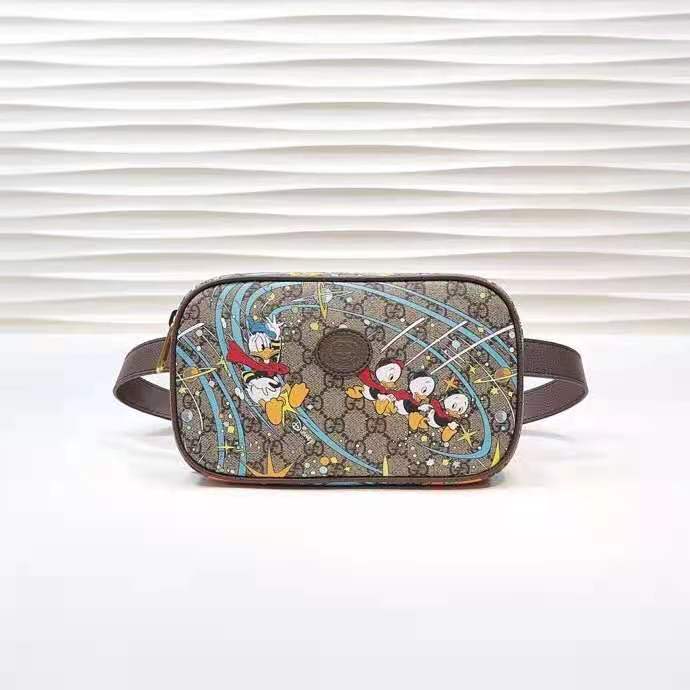 G*u*i unisex disney x G*u*i donald duck print belt bag leather interlocking g