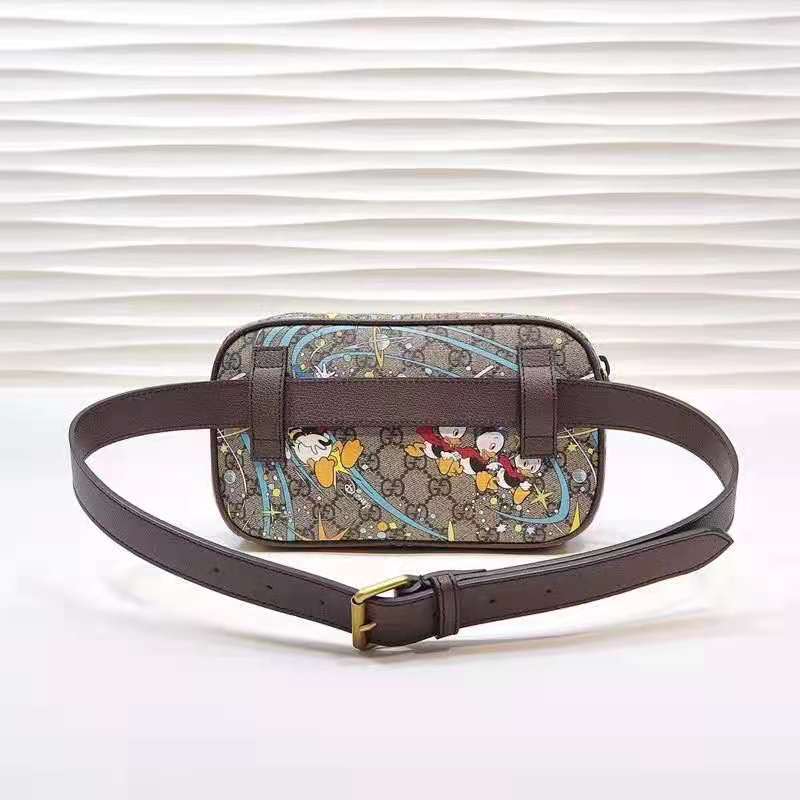 G*u*i unisex disney x G*u*i donald duck print belt bag leather interlocking g