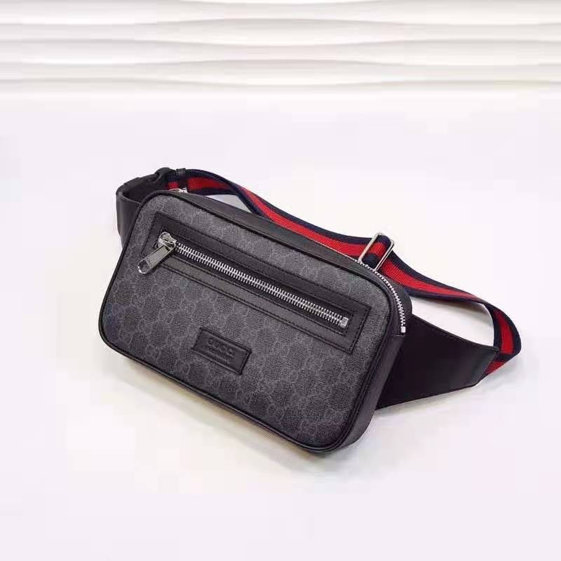 G*u*i unisex gg black belt bag black/grey soft gg supreme