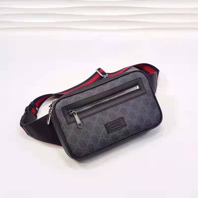 G*u*i unisex gg black belt bag black/grey soft gg supreme