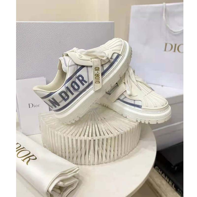 Dior Women Dior-ID Sneaker White and French Blue Technical Fabric