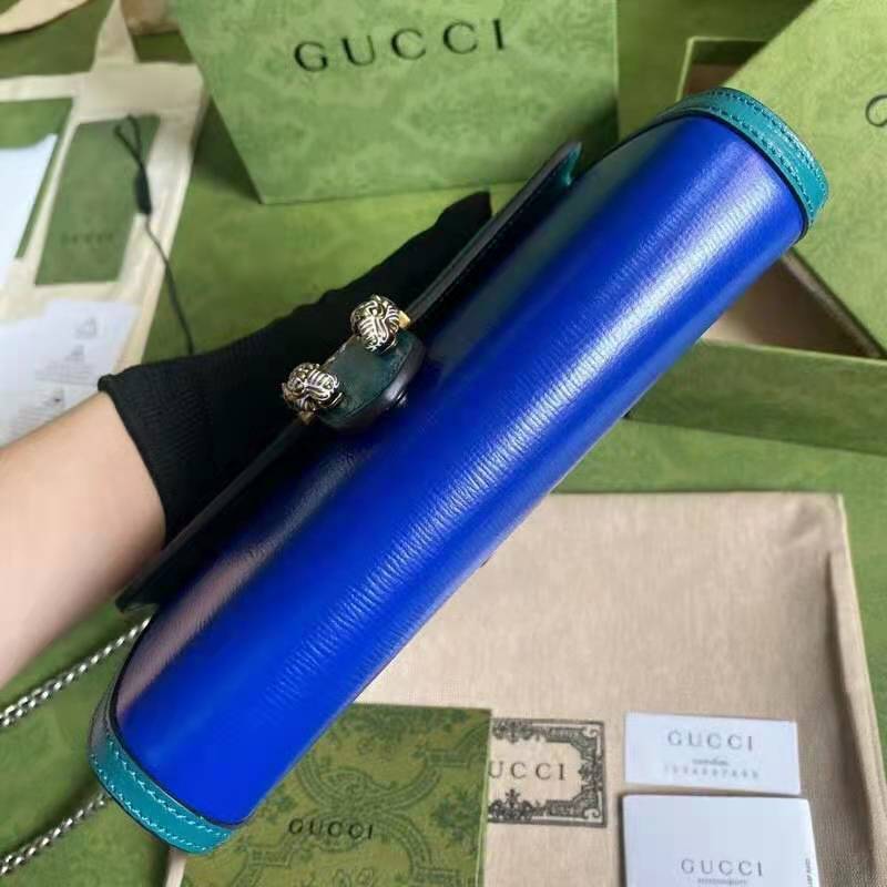 G*u*i gg women dionysus small shoulder bag blue leather with turquoise leather