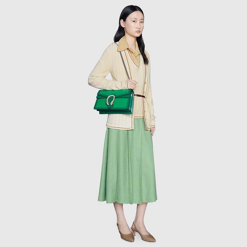 G*u*i gg women dionysus small shoulder bag bright green leather
