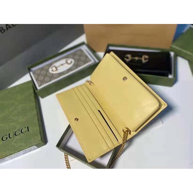 G*u*i gg women horsebit 1955 wallet with chain beige leather horsebit