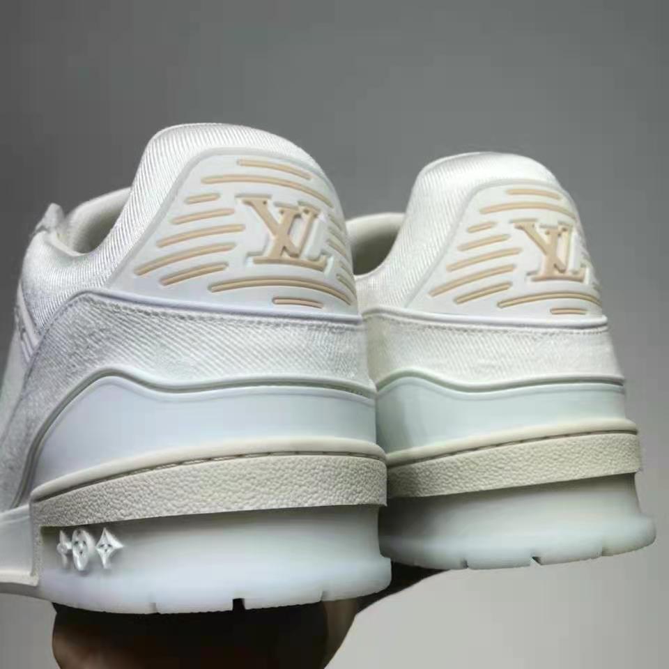 Louis Vuitton LV Unisex LV Trainer Sneaker Monogram Denim with Tonal Suede Calf Leather