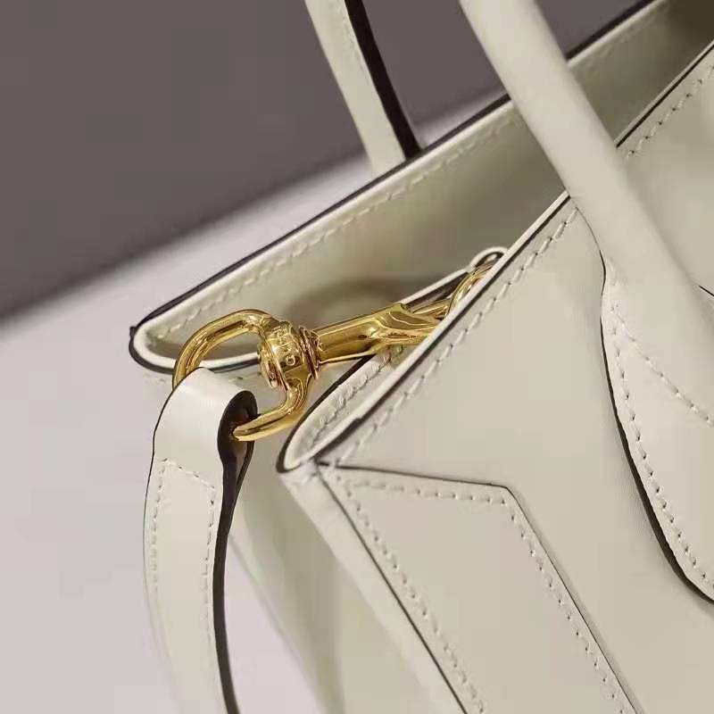 G*u*i gg unisex jackie 1961 medium tote bag white leather gold toned hardware