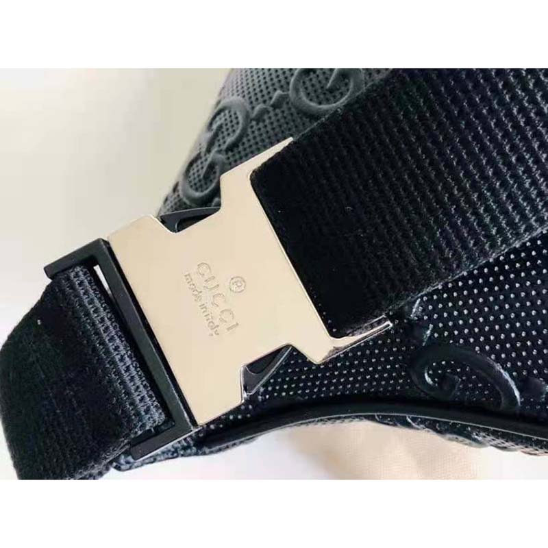 G*u*i gg unisex white embossed belt bag tonal leather