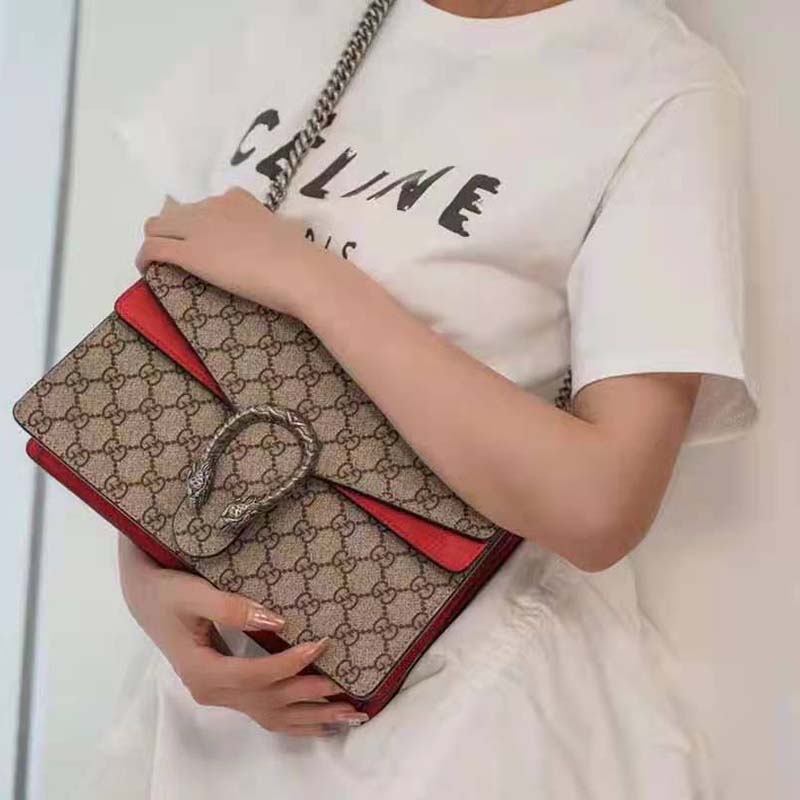 G*u*i gg women dionysus gg small shoulder bag beige ebony gg supreme canvas