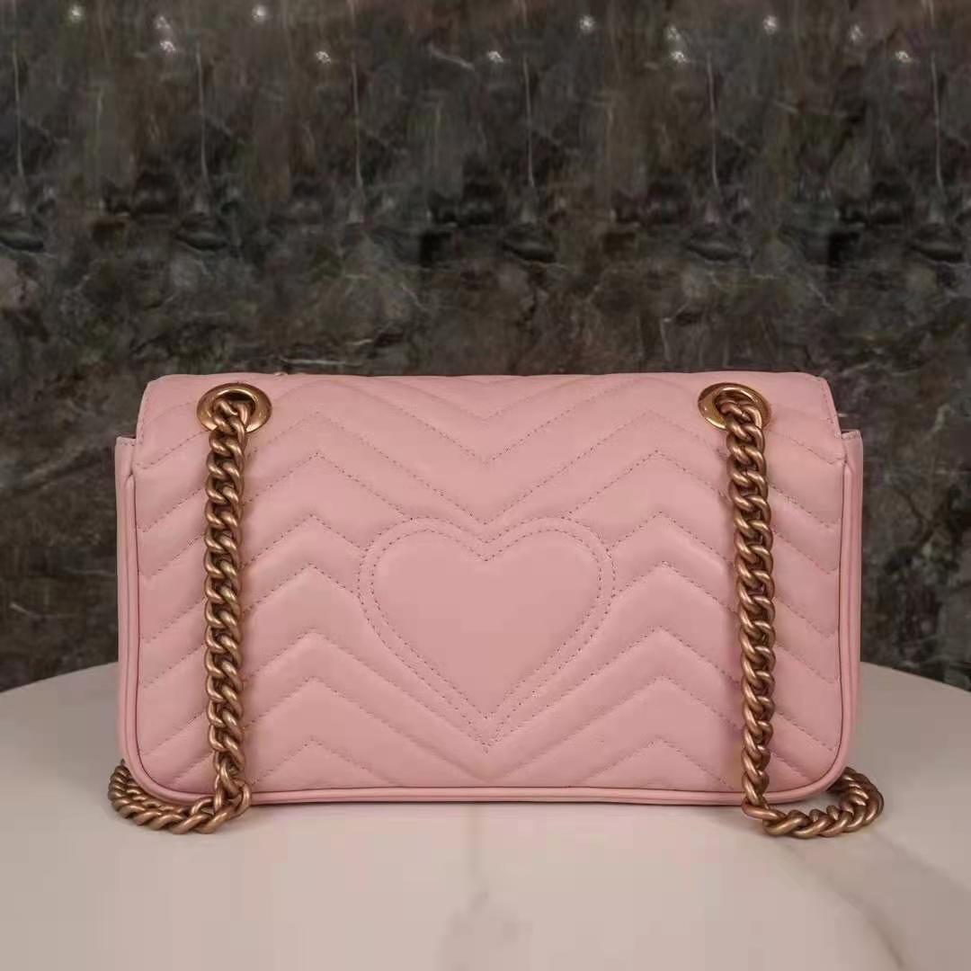 G*u*i gg women gg marmont small pink matelassé shoulder bag double g