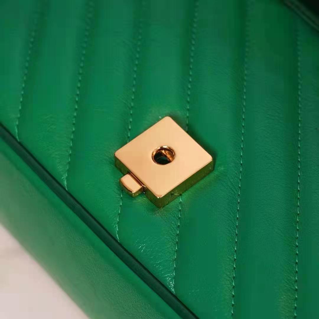 G*u*i gg women gg marmont small shoulder bag bright green diagonal matelassé leather