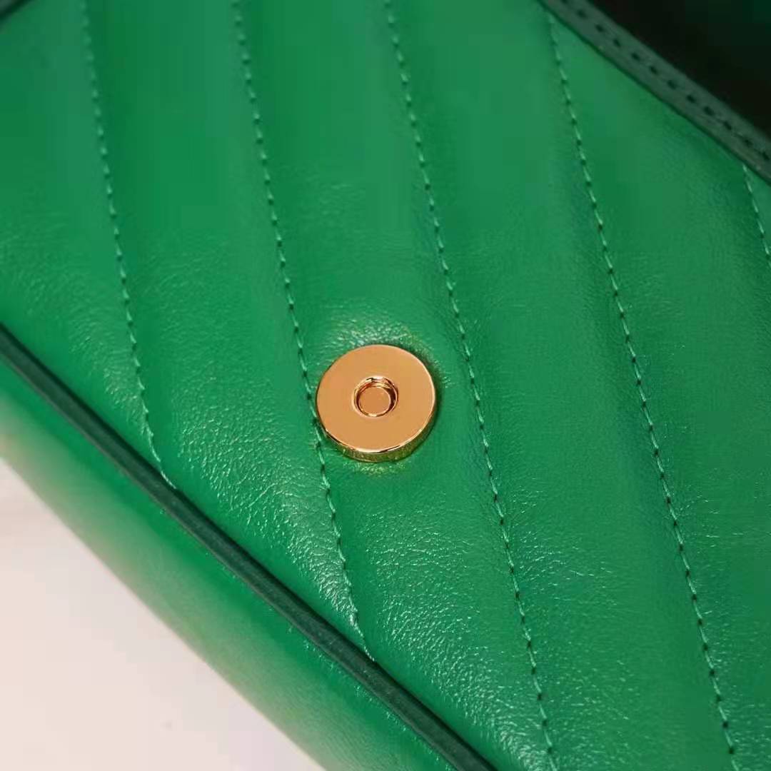 G*u*i gg women gg marmont super mini bag bright green diagonal matelassé leather