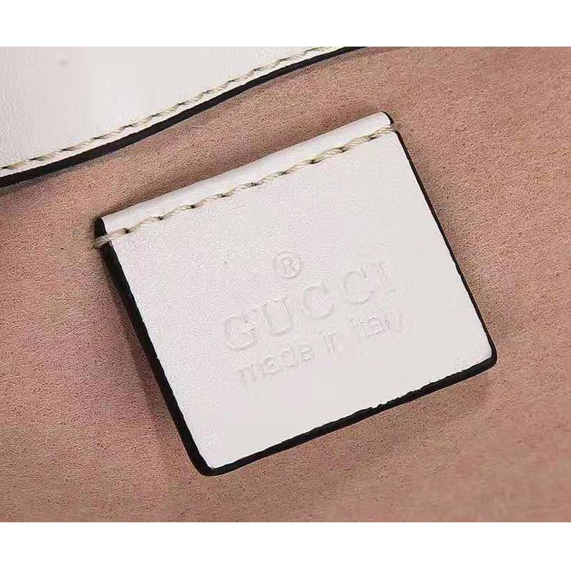 G*u*i gg women padlock mini bag gg supreme canvas with white leather