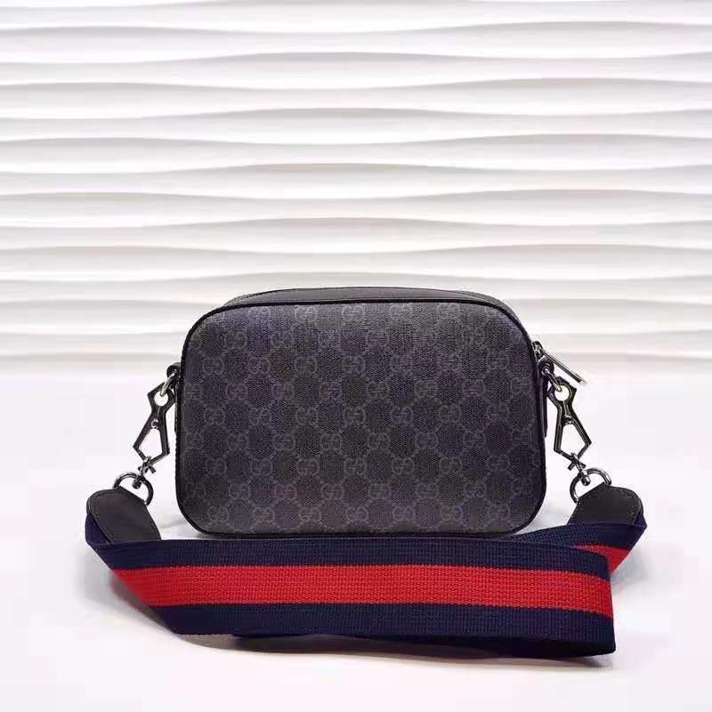G*u*i unisex gg black shoulder bag black grey gg supreme canvas