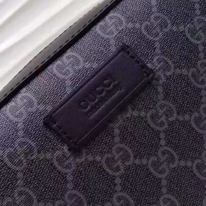 G*u*i unisex gg black shoulder bag black grey gg supreme canvas
