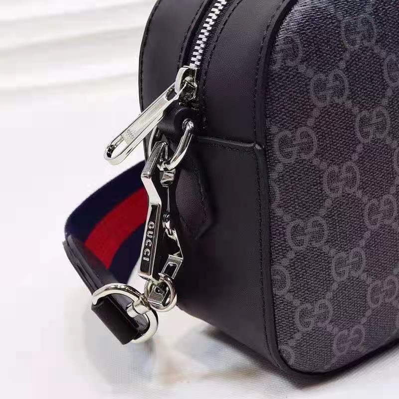 G*u*i unisex gg black shoulder bag black grey gg supreme canvas
