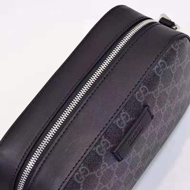 G*u*i unisex gg black shoulder bag black grey gg supreme canvas