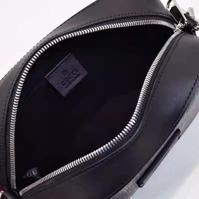 G*u*i unisex gg black shoulder bag black grey gg supreme canvas