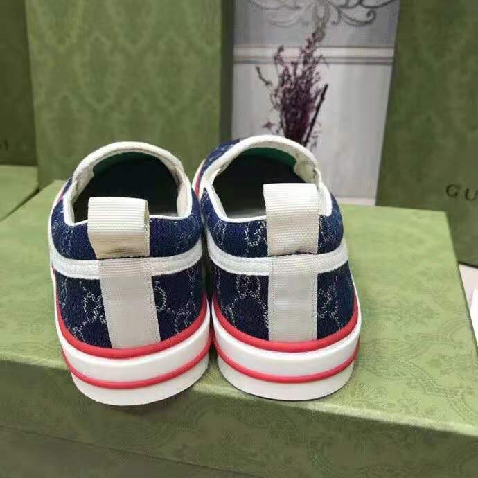G*u*i unisex G*u*i tennis 1977 slip-on sneaker eco washed organic gg jacquard denim