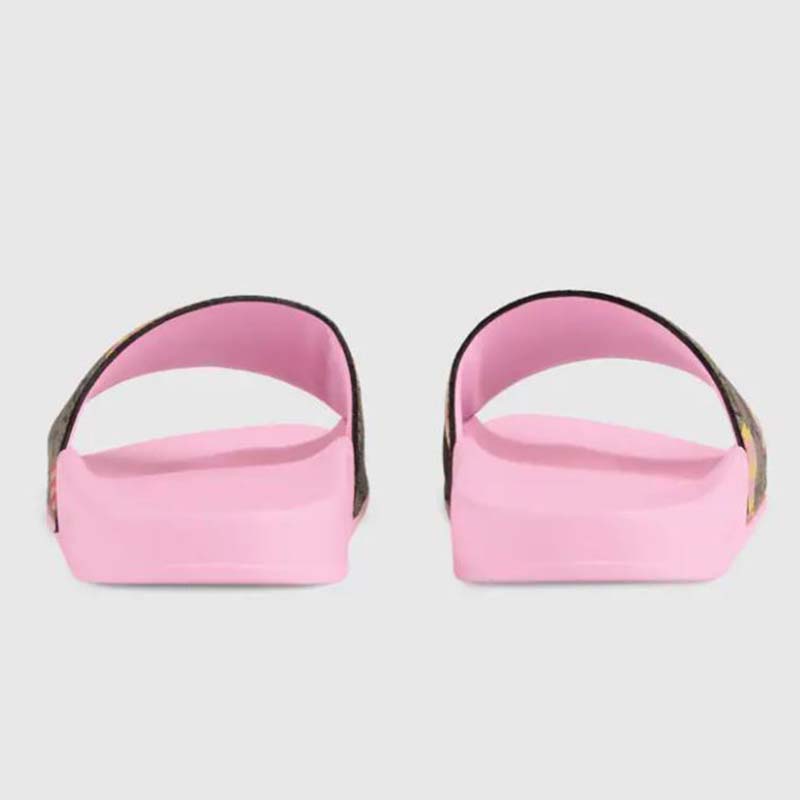 G*u*i gg unisex G*u*i les pommes slide sandal beige and ebony gg supreme canvas