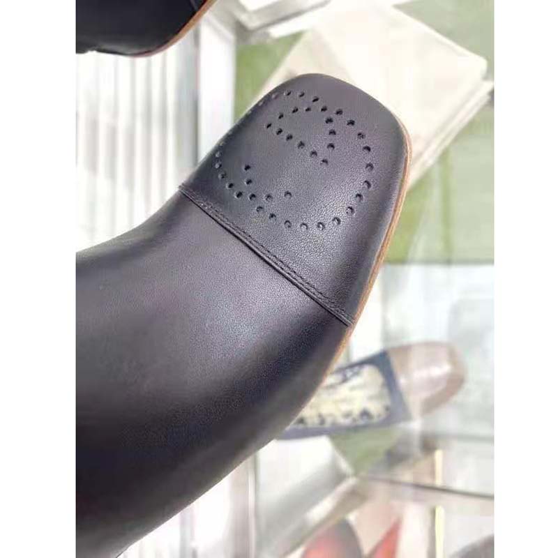 G*u*i gg women ankle boot with interlocking g black leather 9 cm heel
