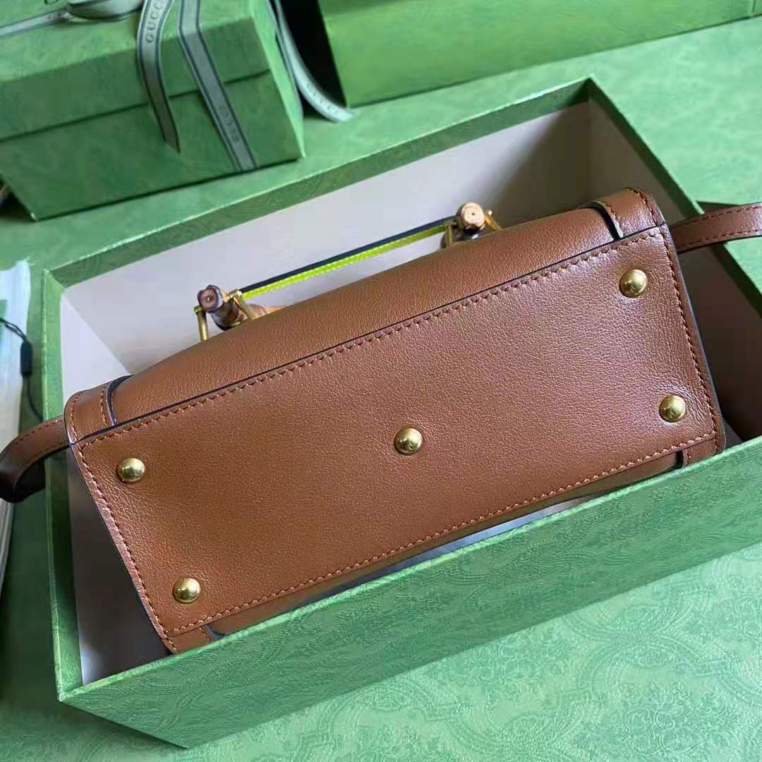 G*u*i gg women G*u*i diana mini tote bag double g brown leather