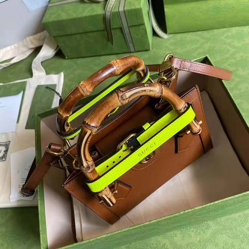 G*u*i gg women G*u*i diana mini tote bag double g brown leather
