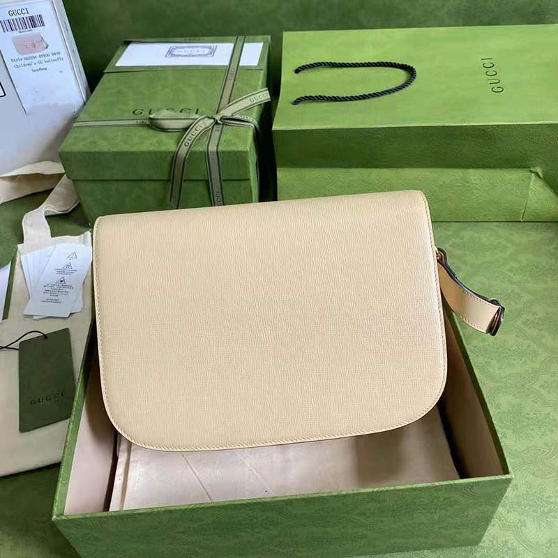 G*u*i gg women G*u*i horsebit 1955 shoulder bag beige leather