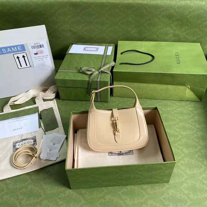 G*u*i gg women jackie 1961 mini shoulder bag white leather