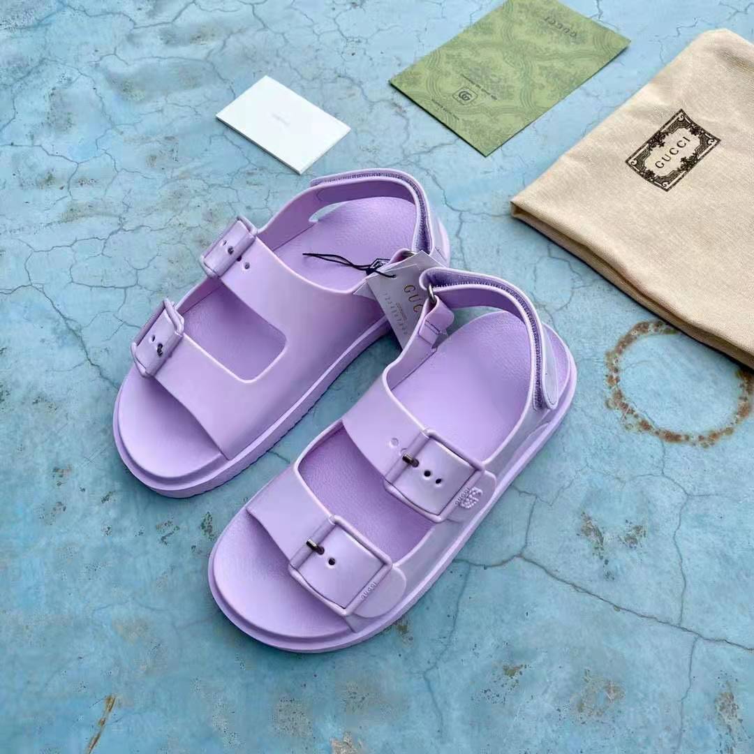 G*u*i gg women sandal with mini double g lilac rubber