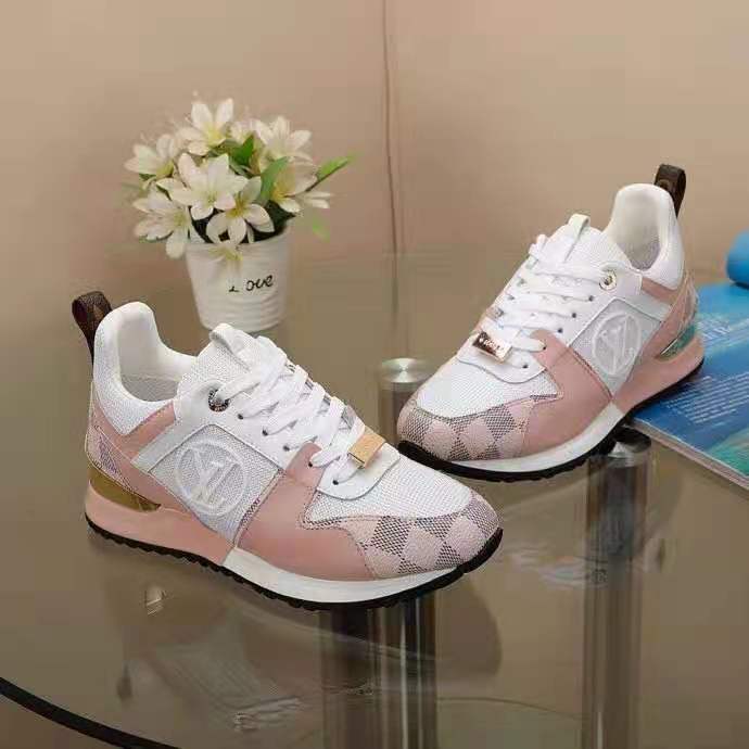 Louis Vuitton LV Women LV Run Away Sneaker White Damier Azur Canvas