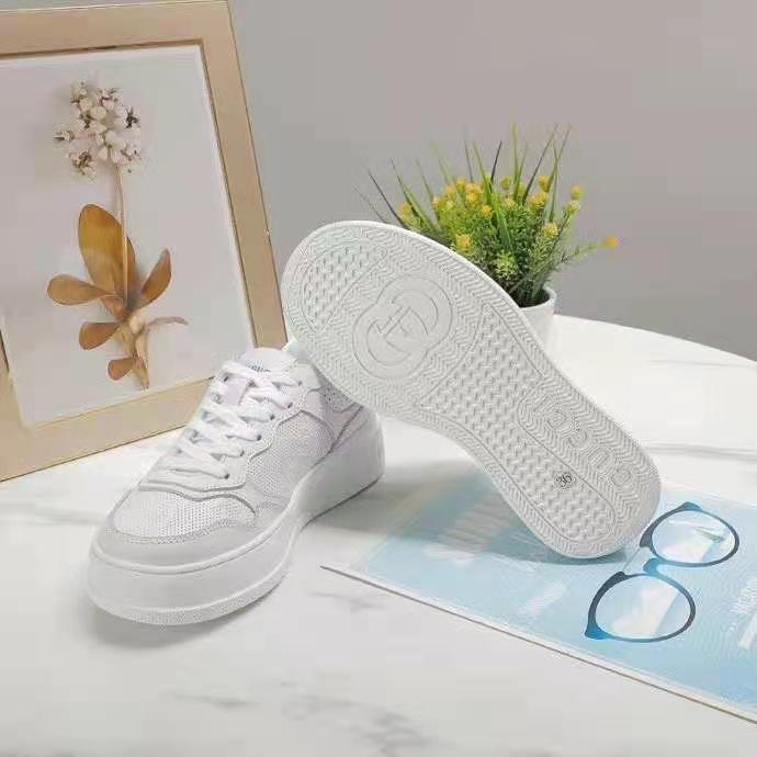 G*u*i gg unisex G*u*i jive sneaker white gg embossed leather smooth leather