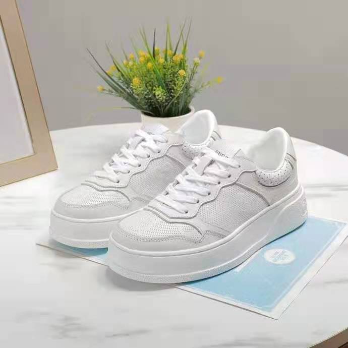 G*u*i gg unisex G*u*i jive sneaker white gg embossed leather smooth leather