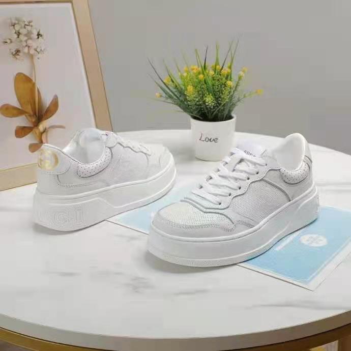G*u*i gg unisex G*u*i jive sneaker white gg embossed leather smooth leather