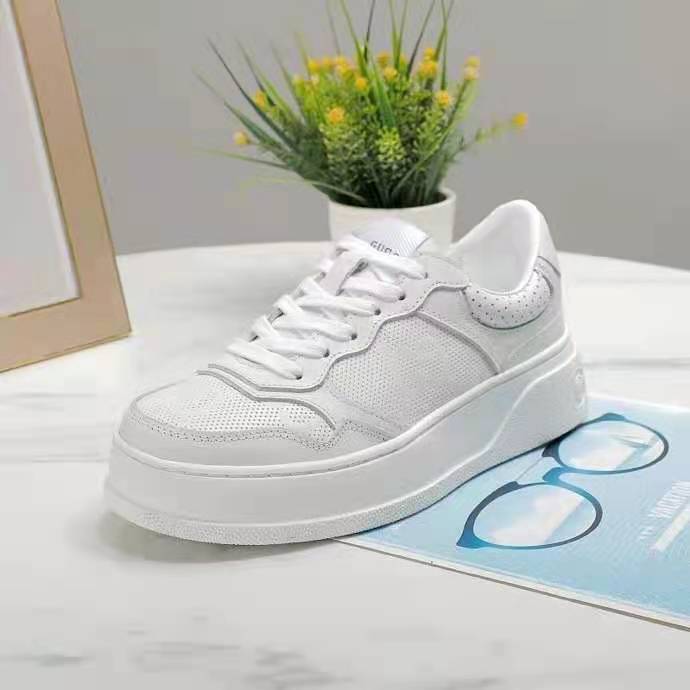 G*u*i gg unisex G*u*i jive sneaker white gg embossed leather smooth leather
