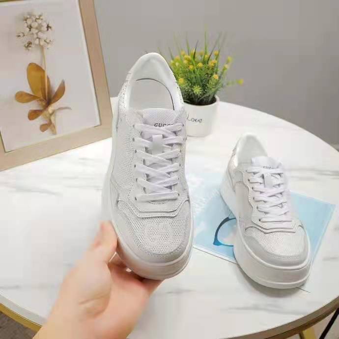 G*u*i gg unisex G*u*i jive sneaker white gg embossed leather smooth leather