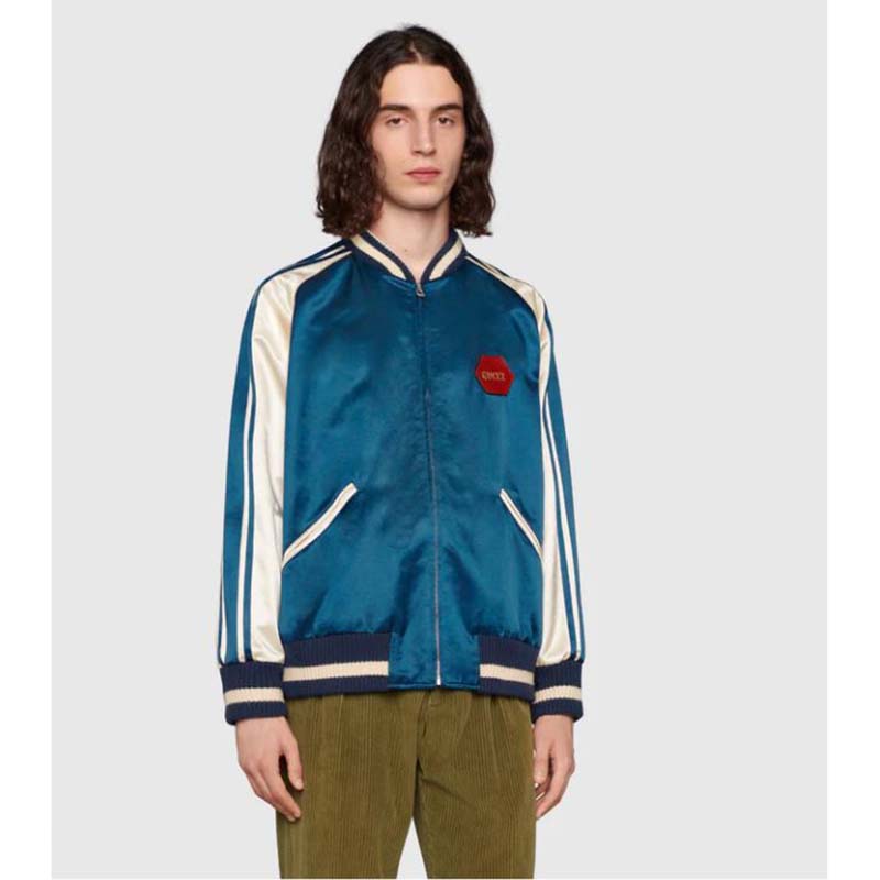 G*u*i gg men G*u*i 100 duchesse jacket blue white duchesse