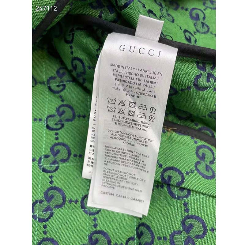 G*u*i men G*u*i 100 quilted gg jacket green blue quilted gg canvas