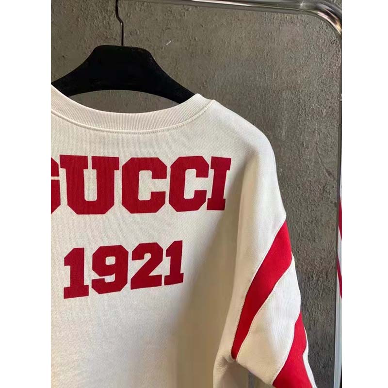 G*u*i gg men G*u*i 100 cotton sweatshirt off-white heavy felted jersey