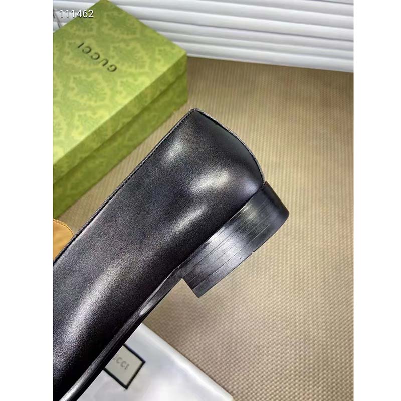 G*u*i gg men’s loafer with horsebit black leather horsebit detail