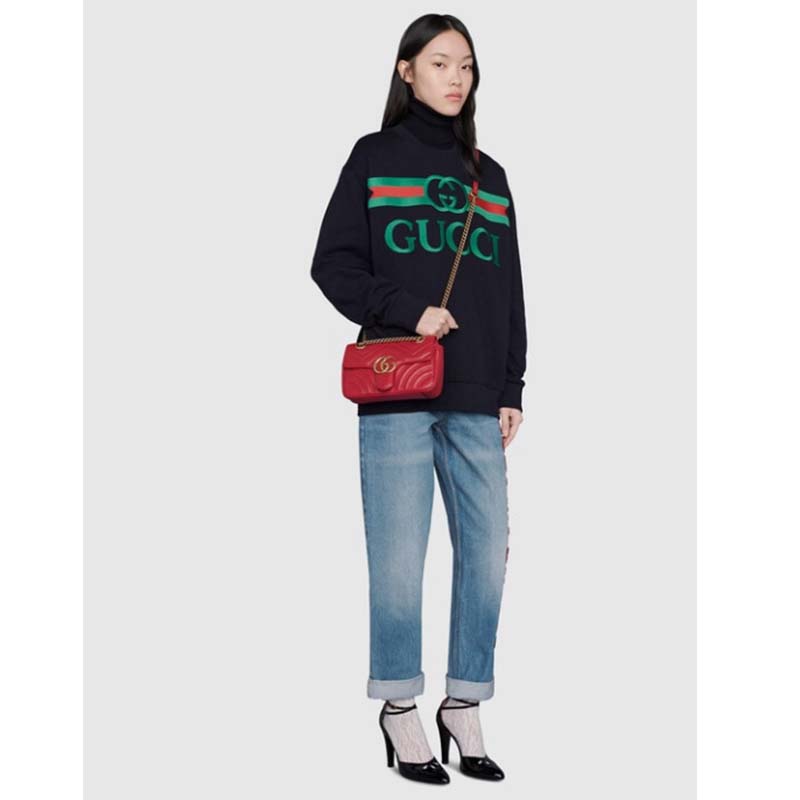 G*u*i gg women gg marmont matelassé mini bag red double g