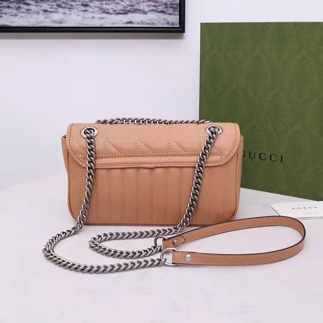 G*u*i gg women gg marmont small beige matelassé shoulder bag double g