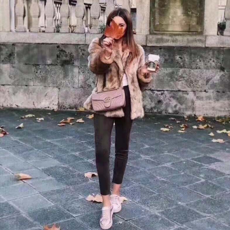 G*u*i gg women gg marmont small matelassé shoulder bag pink double g