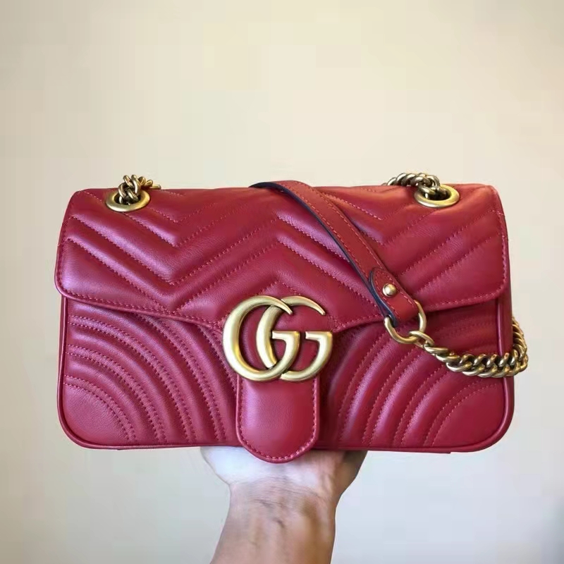 G*u*i gg women gg marmont small matelassé shoulder bag red double g