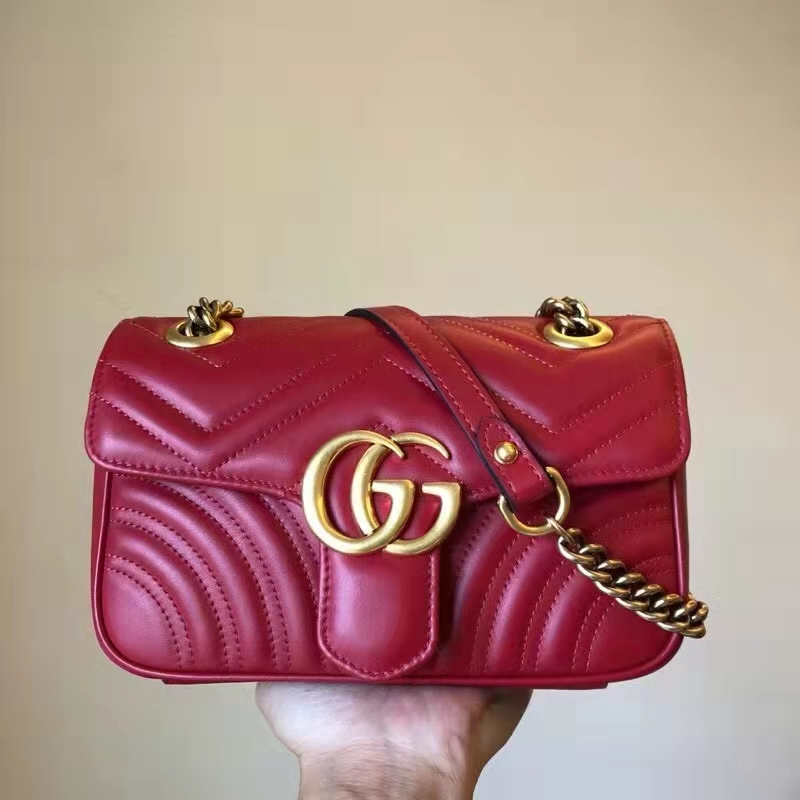 G*u*i gg women gg marmont matelassé mini bag red double g