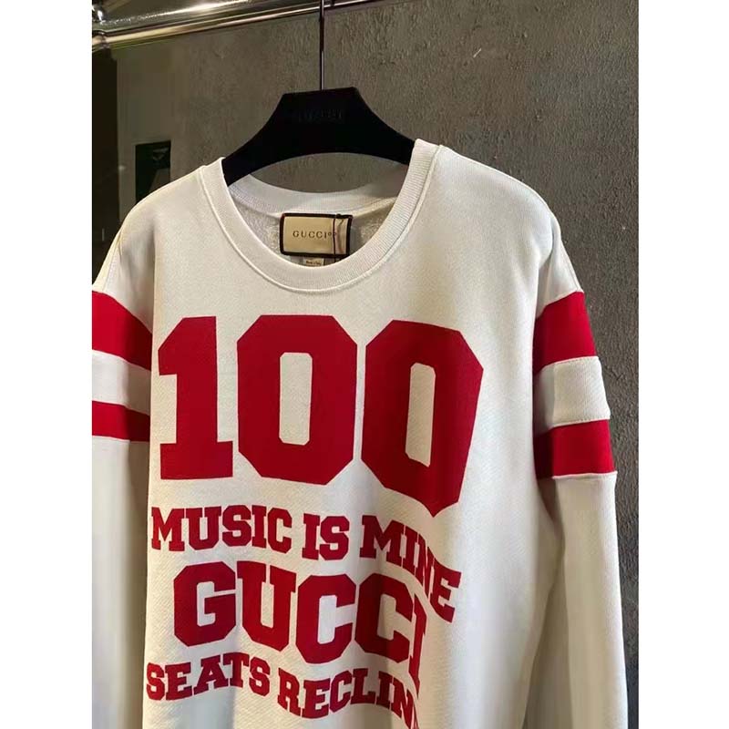 G*u*i gg women G*u*i 100 cotton sweatshirt off-white heavy felted jersey