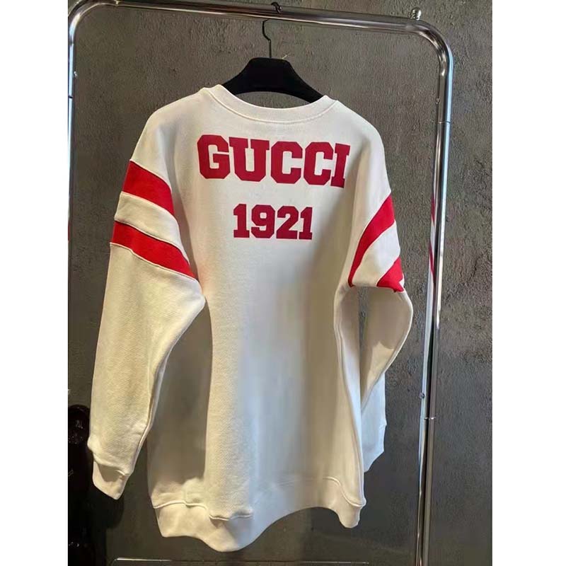 G*u*i gg women G*u*i 100 cotton sweatshirt off-white heavy felted jersey