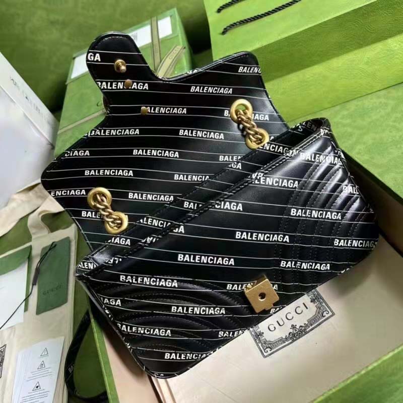 G*u*i gg women the hacker project small gg marmont bag black double g